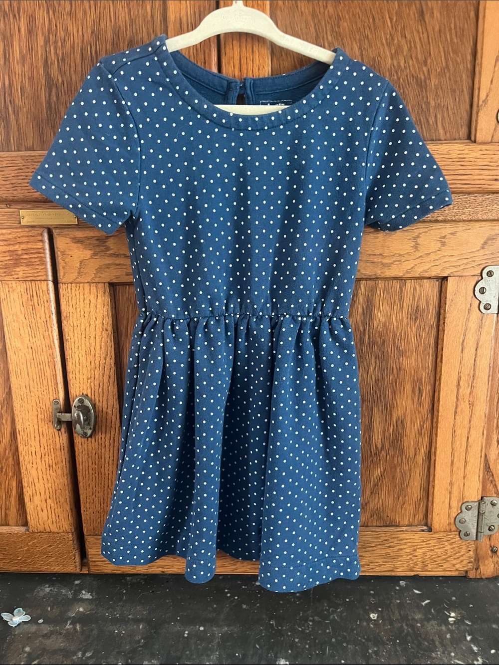 GAP Navy Blue Polka Dot Short Sleeve Dress